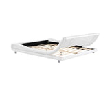 PU Leather Bed Frame Queen White - JVEES