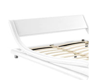 PU Leather Bed Frame Queen White - JVEES