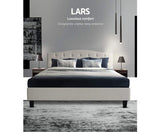 Lars Queen Bed Frame Fabric - Beige - JVEES