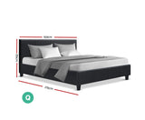 Queen Size Fabric Bed Frame - Charcoal - JVEES