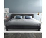 Queen Size Fabric Bed Frame - Charcoal - JVEES