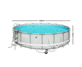 Round Frame Power Steel Above Ground Swimming Pool - 5.49m x 1.32m - JVEES