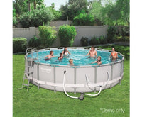 Round Frame Power Steel Above Ground Swimming Pool - 5.49m x 1.32m - JVEES