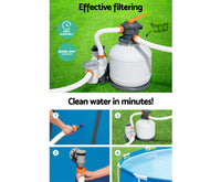 Sand Filter Above Ground Swimming Pool 3000GPH Pools Cleaning Pump - JVEES