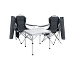 Folding Camping Table Aluminum Portable Plus 2 x Chairs - JVEES