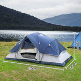 6 Person Family Camping Tent Navy Grey - JVEES