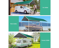 3mx6m Temporary Carport - Green - JVEES