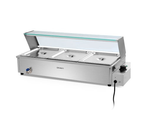 Commercial Food Warmer Bain Marie Electric Buffet Pan Stainless Steel - JVEES