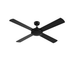 52 inch 1300mm Ceiling Fan 4 Wooden Blades with Remote Control Reversible - Black - JVEES