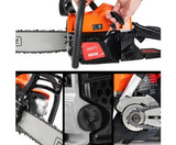 62CC Commercial Petrol Chainsaw - Red & White - JVEES
