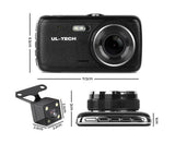 4 Inch Dual Camera Dash Camera - Black - JVEES