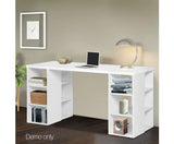 Computer Desk with 3 tier Storage Shelves White - JVEES