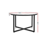 Marble Effect Coffee Side Table 70cm x 45cm - JVEES