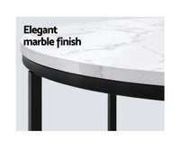 Marble Effect Coffee Side Table 70cm x 45cm - JVEES