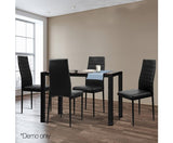 5-Piece Dining Table and Chairs Sets - Black - JVEES