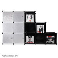 12 Cube Storage Cabinet with Hanging Bar - White - JVEES