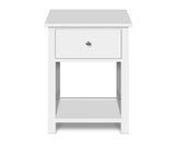 Bedside Table Coffee Side Cabinet Drawer Wooden White - JVEES