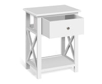 Bedside Table Coffee Side Cabinet Drawer Wooden White - JVEES