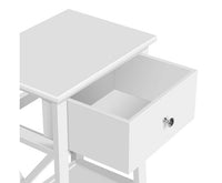 Bedside Table Coffee Side Cabinet Drawer Wooden White - JVEES