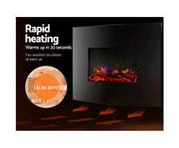 2000W Wall Mounted Electric Fireplace Heater Realistic Flame - JVEES