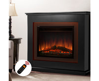 2000W Electric Fireplace Mantle Portable Heater 3D Flame Effect - Black - JVEES