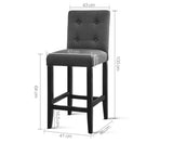 ﻿ Set of 2 French Provincial Bar Stools Charcoal Grey - JVEES