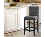 ﻿ Set of 2 French Provincial Bar Stools Charcoal Grey - JVEES