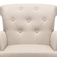 Wing Armchair French Provincial Linen Fabric Taupe - JVEES