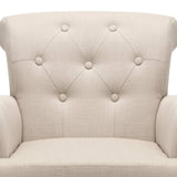 Wing Armchair French Provincial Linen Fabric Taupe - JVEES