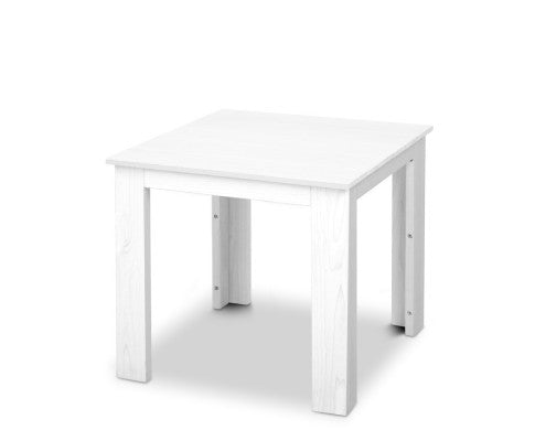 Outdoor Wooden Side Table - White - JVEES