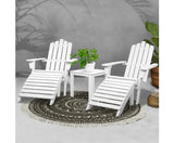 5pc Outdoor Wooden Adirondack Beach Chair and Table Set - JVEES