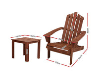 3 PCS Wooden Adirondack Patio Chair Setting - JVEES
