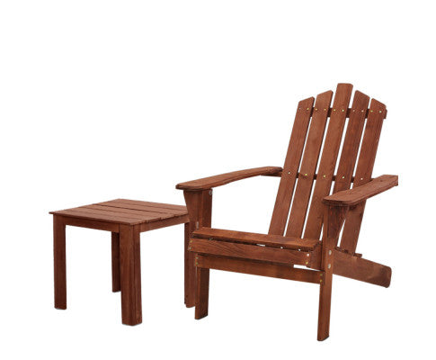Outdoor Wooden Adirondack Patio Lounge Chair - JVEES
