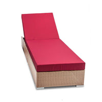 Wicker Sun Lounger with 3 Cover Sets -  Brown - JVEES