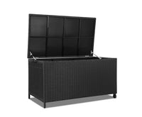 320L Outdoor Wicker Storage Box - Black - JVEES