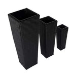 Set of 3 Rattan Wicker Planters 