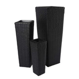 Set of 3 Rattan Wicker Planters - JVEES