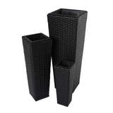 Set of 3 Rattan Wicker Planters - JVEES