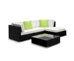 5 Piece Outdoor Furniture Set Wicker Sofa Lounge - JVEES