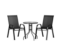 Outdoor Furniture 3PC Table and chairs Stackable Bistro Set