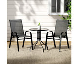 Outdoor Furniture 3PC Table and chairs Stackable Bistro Set