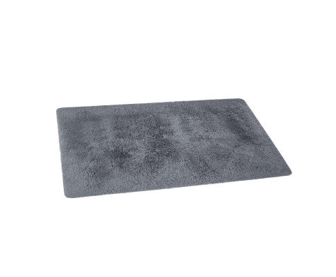Ultra Soft Shaggy Rug Large 200x230cm Floor Carpet Anti-slip Area Rug Grey - JVEES