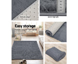 Ultra Soft Shaggy Rug Large 200x230cm Floor Carpet Anti-slip Area Rug Grey - JVEES