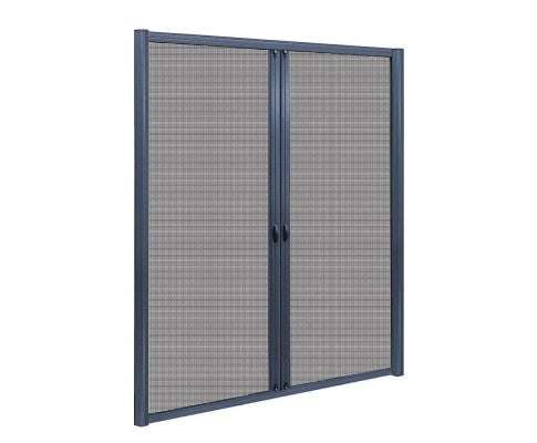 1.8m x 2.1m Retractable Magnetic Sliding Fly Screen Door - Grey - JVEES