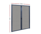 1.8m x 2.1m Retractable Magnetic Sliding Fly Screen Door - Grey - JVEES