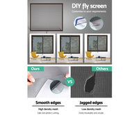 Retractable Window Fly Screen Mesh DIY 1.8m x 1.5m Brown - JVEES