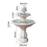 Solar Power Three-Tier Water Fountain Ivory - JVEES