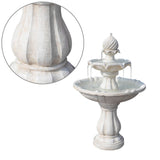 Solar Power Three-Tier Water Fountain Ivory - JVEES