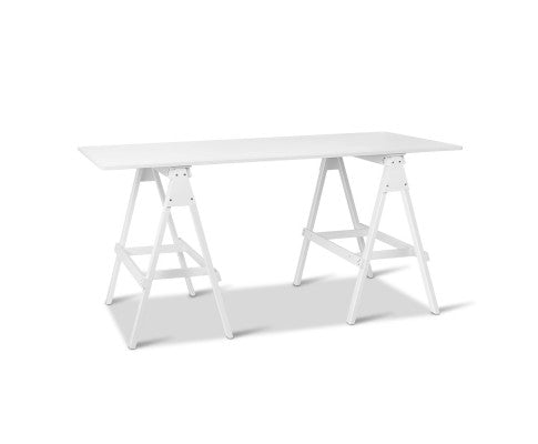 Wooden Trestle Study Desk White - JVEES