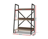 3 Tier Bookshelf Metal Oak - JVEES